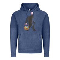 Vintage Denim funny bigfoot easter design with easter basket and bigfoot t shirt Vintage Hoodie - linhVisuals