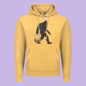 Funny Bigfoot Easter Design With Easter Basket And Bigfoot T Shirt Vintage Hoodie Designed By Linhvisuals