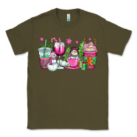 Army Green pink christmas snowman coffee cups Classic Tee - OliviaCreatesArt