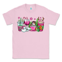 Bubblegum Pink pink christmas snowman coffee cups Classic Tee - OliviaCreatesArt