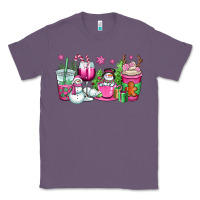 Lavender pink christmas snowman coffee cups Classic Tee - OliviaCreatesArt