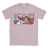 Lilac pink christmas snowman coffee cups Classic Tee - OliviaCreatesArt