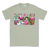 Matcha pink christmas snowman coffee cups Classic Tee - OliviaCreatesArt
