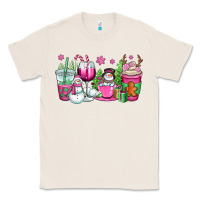 Natural pink christmas snowman coffee cups Classic Tee - OliviaCreatesArt