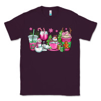 Plum pink christmas snowman coffee cups Classic Tee - OliviaCreatesArt