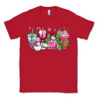 Red pink christmas snowman coffee cups Classic Tee - OliviaCreatesArt