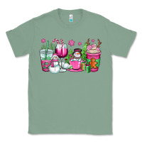 Sage pink christmas snowman coffee cups Classic Tee - OliviaCreatesArt