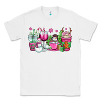 White pink christmas snowman coffee cups Classic Tee - OliviaCreatesArt