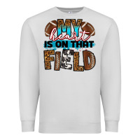 Dove Grey my heart is on that field football Premium Sweatshirt - RanaPortraitStore