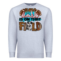 Heather Grey my heart is on that field football Premium Sweatshirt - RanaPortraitStore