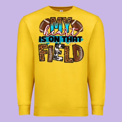 My Heart Is On That Field Football Premium Sweatshirt Designed By Ranaportraitstore