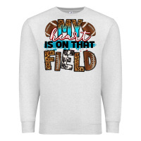 Oatmeal Heather my heart is on that field football Premium Sweatshirt - RanaPortraitStore
