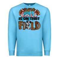 Ocean Blue my heart is on that field football Premium Sweatshirt - RanaPortraitStore