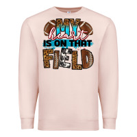 Pale Pink my heart is on that field football Premium Sweatshirt - RanaPortraitStore