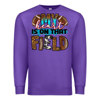 Purple my heart is on that field football Premium Sweatshirt - RanaPortraitStore