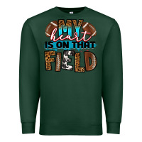 Sports Green my heart is on that field football Premium Sweatshirt - RanaPortraitStore