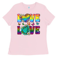 Bubblegum Pink Western Love LGBTQ Tumbler Ladies Tee - BundleAndBundleShop