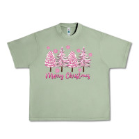 Oil Green Merry Christmas Trees Urban Heavy Tee - FaDigitalArtStudio