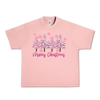 Salmon Merry Christmas Trees Urban Heavy Tee - FaDigitalArtStudio