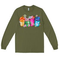 Army Green Easter Coffee Long Sleeve Tee - CowhideDigitalArt