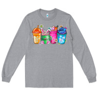 Heather Grey Easter Coffee Long Sleeve Tee - CowhideDigitalArt