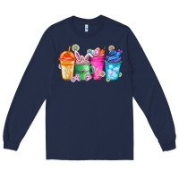 Navy Easter Coffee Long Sleeve Tee - CowhideDigitalArt