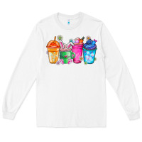 White Easter Coffee Long Sleeve Tee - CowhideDigitalArt