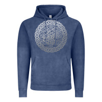 Vintage Denim ireland celtic knotwork design ornament wolf original celtic pullover Vintage Hoodie - linhVisuals