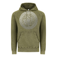 Ireland Celtic Knotwork Design Ornament Wolf Original Celtic Pullover Vintage Hoodie | Teevron