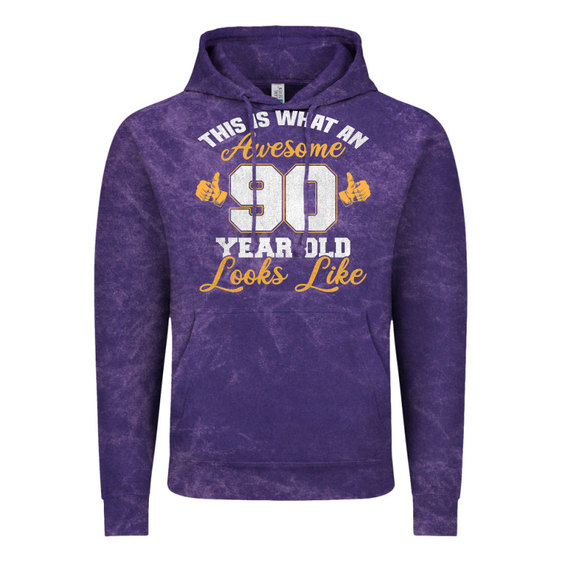 90th Birthday Novelty Gift Awesome 90 Year Old T Shirt Vintage Hoodie by linhVisuals | Teevron