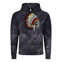 Cloud Black native american indian chief skull motorcycle headdress  t shirt Vintage Hoodie - linhVisuals