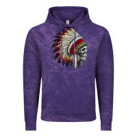 Cloud Purple native american indian chief skull motorcycle headdress  t shirt Vintage Hoodie - linhVisuals