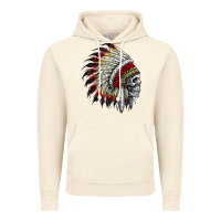 Vintage Artic native american indian chief skull motorcycle headdress  t shirt Vintage Hoodie - linhVisuals