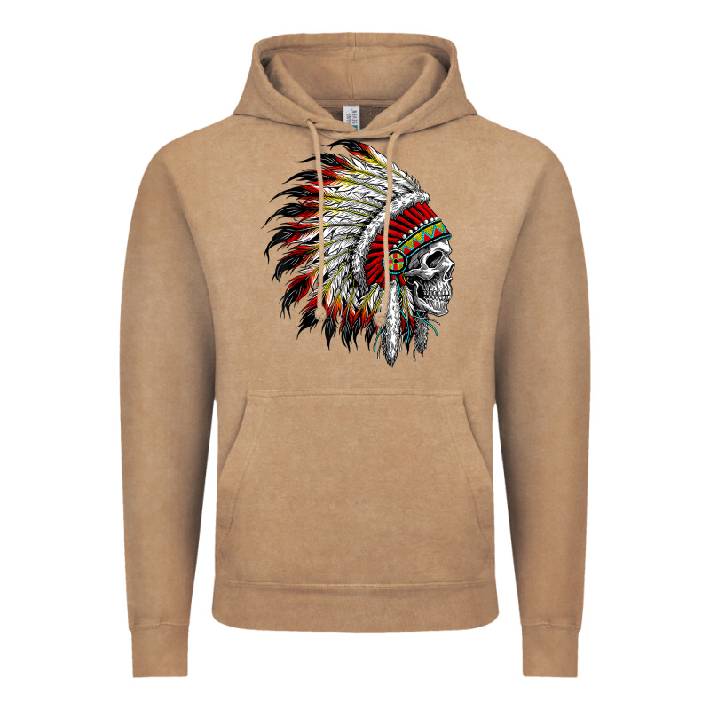 Native American Indian Chief Skull Motorcycle Headdress  T Shirt Vintage Hoodie by linhVisuals | Teevron