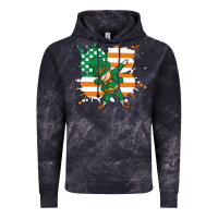 Cloud Black dabbing leprechaun irish american flag Vintage Hoodie - linhVisuals