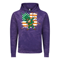 Cloud Purple dabbing leprechaun irish american flag Vintage Hoodie - linhVisuals