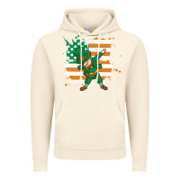 Vintage Artic dabbing leprechaun irish american flag Vintage Hoodie - linhVisuals