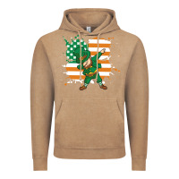 Vintage Coffee dabbing leprechaun irish american flag Vintage Hoodie - linhVisuals