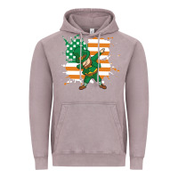 Vintage Zinc dabbing leprechaun irish american flag Vintage Hoodie - linhVisuals