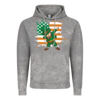 Cloud Rock dabbing leprechaun irish american flag Vintage Hoodie - linhVisuals