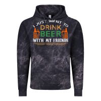 Cloud Black i just want to drink with my friends Vintage Hoodie - linhVisuals