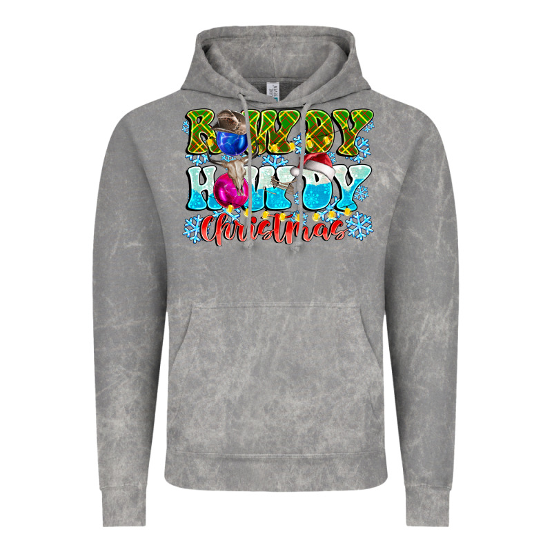Rowdy Howdy Christmas Vintage Hoodie by CowhideDigitalArt | Teevron
