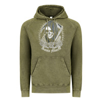 Vintage Olive santa muerte female deity mexican satanic dead sugar skull tank top Vintage Hoodie - linhVisuals