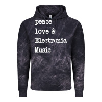 Cloud Black peace love & electronic music  edm techno t shirt Vintage Hoodie - linhVisuals