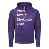 Cloud Purple peace love & electronic music  edm techno t shirt Vintage Hoodie - linhVisuals