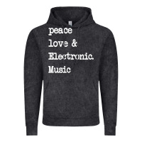 Vintage Black peace love & electronic music  edm techno t shirt Vintage Hoodie - linhVisuals