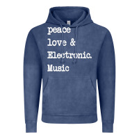 Vintage Denim peace love & electronic music  edm techno t shirt Vintage Hoodie - linhVisuals