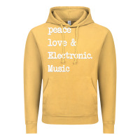 Vintage Mustard peace love & electronic music  edm techno t shirt Vintage Hoodie - linhVisuals