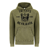 Vintage Olive cats of downtown reykjavik t shirt Vintage Hoodie - linhVisuals