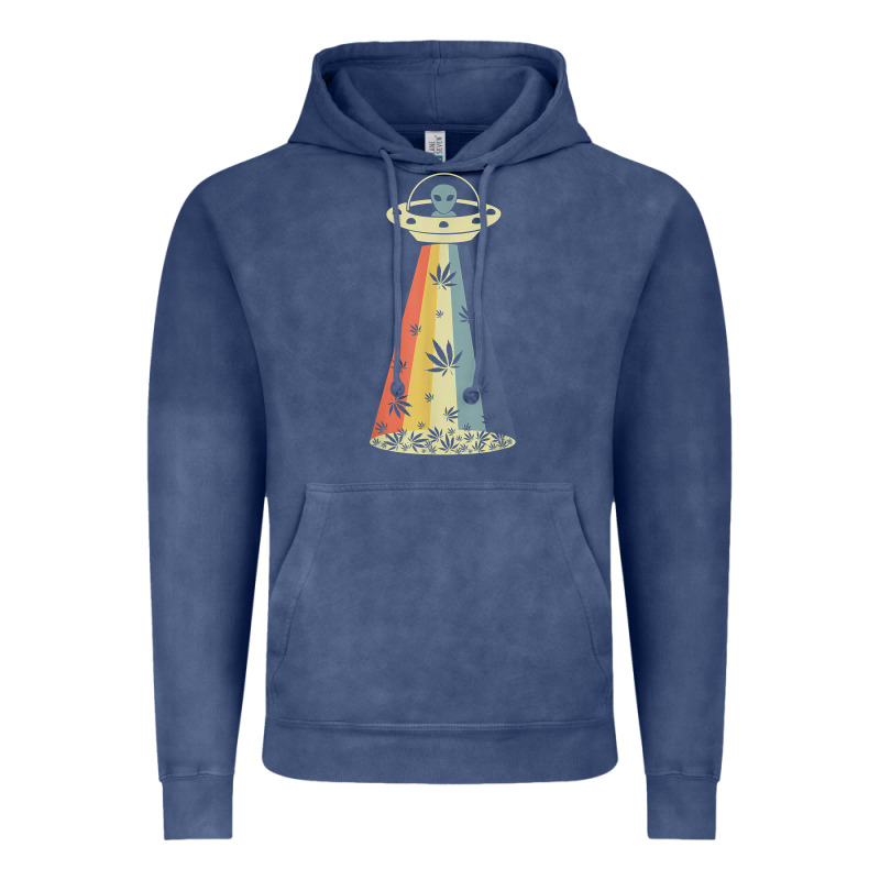 Vintage Alien Weed Pot Leaf Ufo Abduction Marijuana Cannabis T Shirt Vintage Hoodie by linhVisuals | Teevron